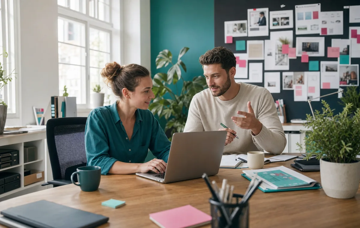 Marketing-Arbeitsplatz mit Kampagnenplanung, Community-Nachrichten und Feedback als Kontext für digitale Unterstützung