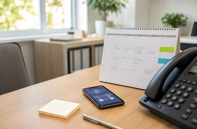Kalender mit Terminwunsch, Rückfrage und vorbereiteter Bestätigung